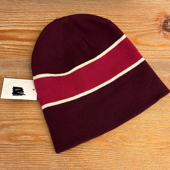 ISABEL MARANT Camden Striped Logo Beanie - Burgundy - OS - Picture 8 of 11